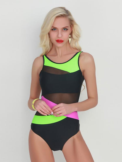 Sexy Assorted Colors Gauze One Piece Swimsuit
