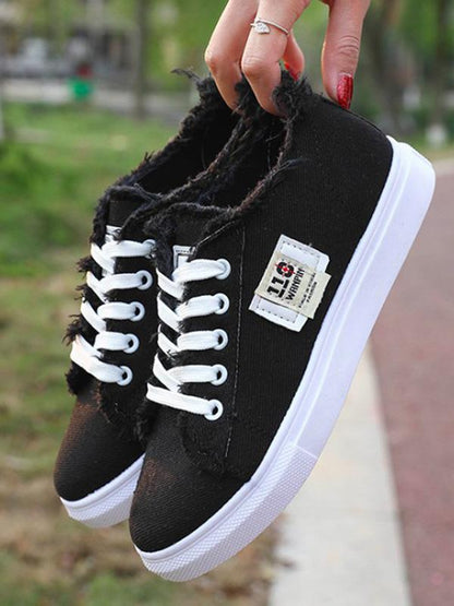 Solid Canvas Sneaker Casual Shoes