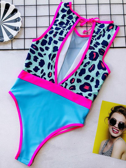 Split-Joint Thin Gauze One-Piece Swimsuit