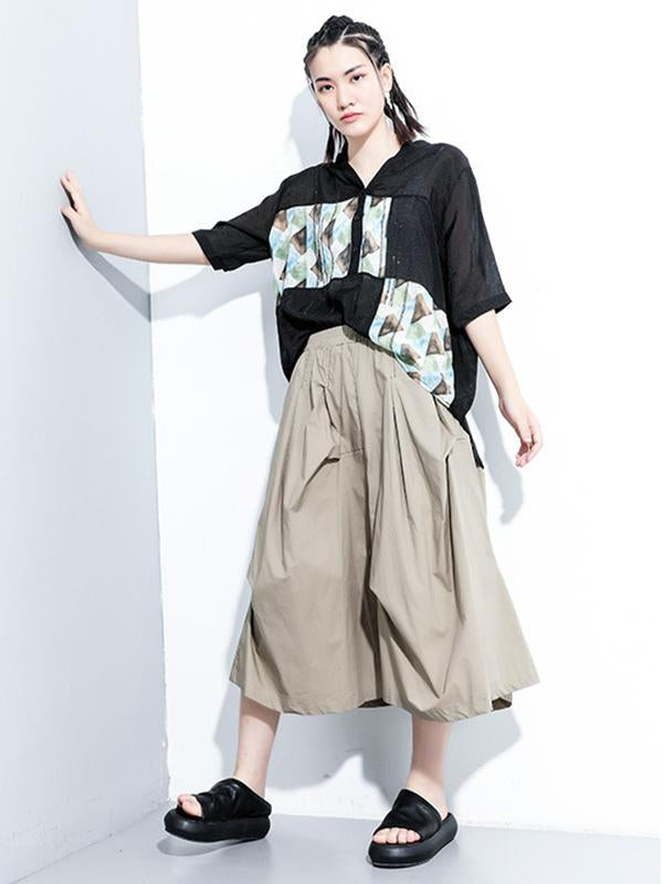 Original Printed V-Neck Blouses&Shirts Tops