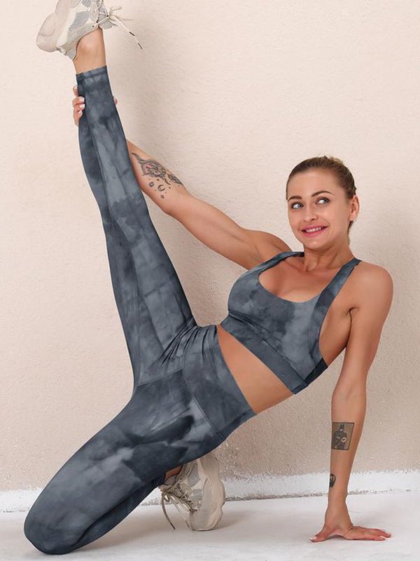 Tie-Dyed Bra&Leggings Suits