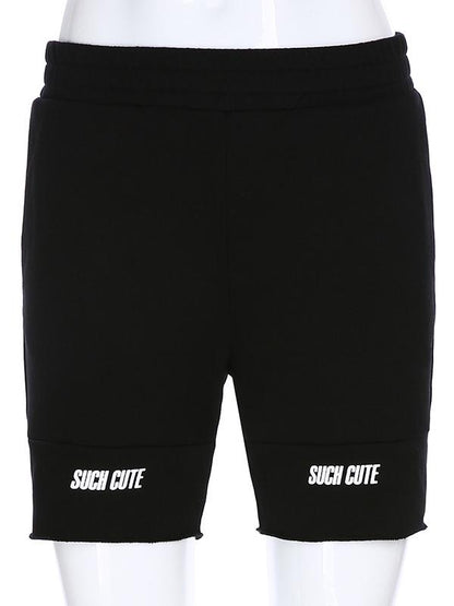Letter Printed Empire Fitness Sports Shorts
