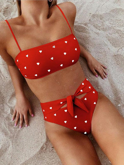 Bandeau Knot Bottom Bikini Swimsuit