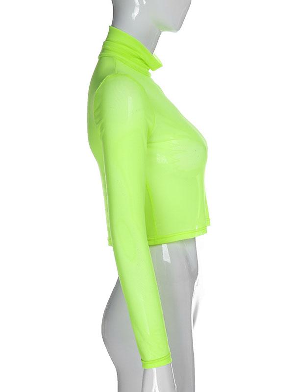 See-Through Green Casual Tee