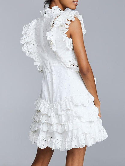 Hollow Agaric Lacy Bandage Mini Dress