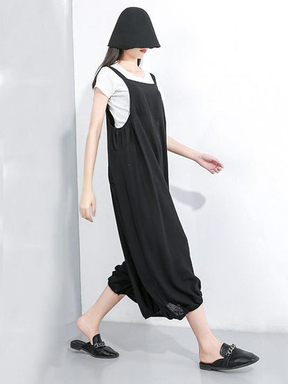 Solid T-Shirt + Jumpsuits Bottom Suit