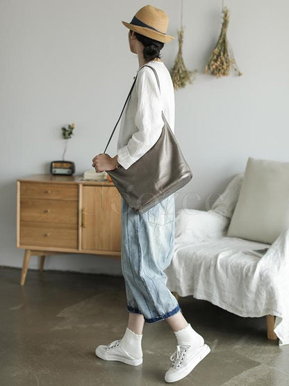 Retro Striped Wide-leg Jeans Pants