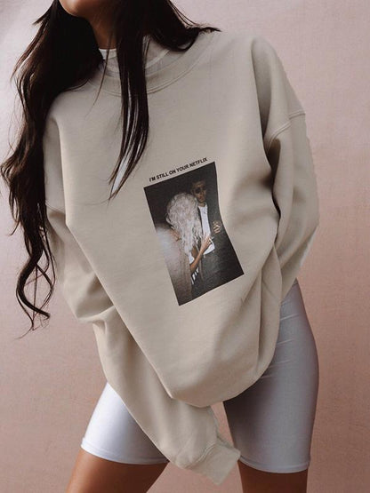 Mock Neck Person Graphic Sweatshirts