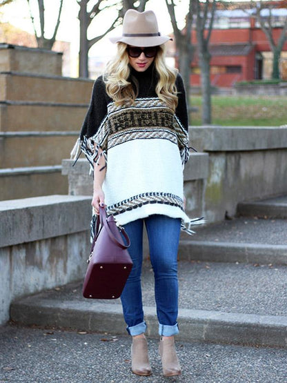 Loose Striped Long Sleeves Sweater Tops