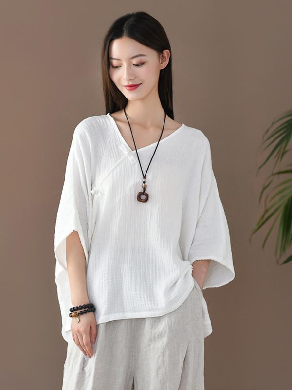 Vintage Solid Irregularity T-Shirts Tops