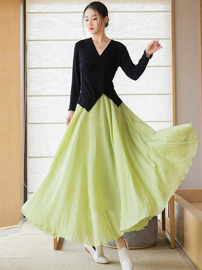 Original Loose Simple Linen Cotton Skirt