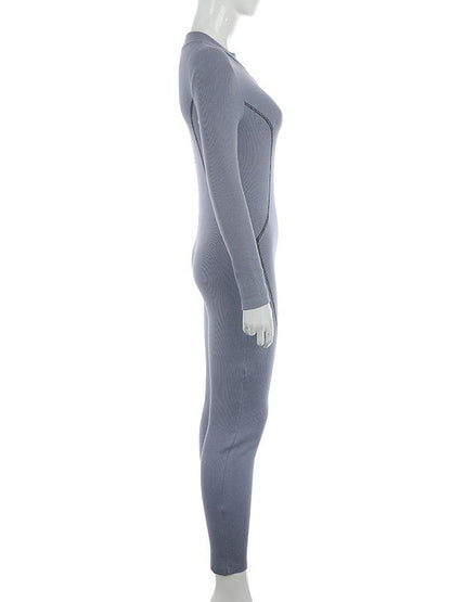 Zipper Long Sleeves Jumpsuits