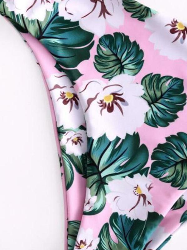 Floral-Print Underwired Split Bikini Swimsuit