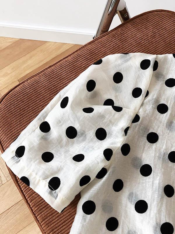 Original Polka-Dot Bishop Sleeve T-Shirts Tops