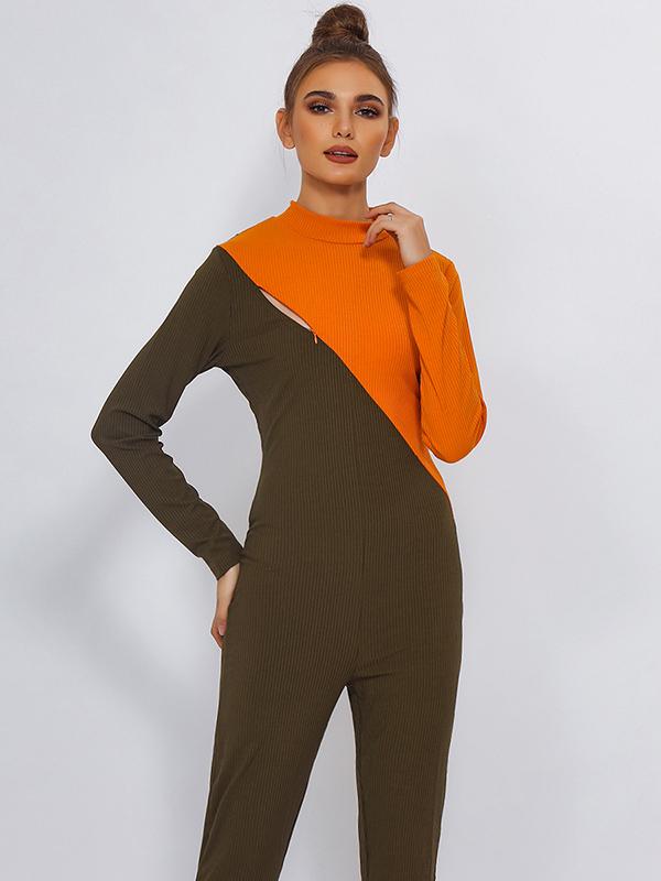 Fashion Color-Block Yoga Jumpsuits