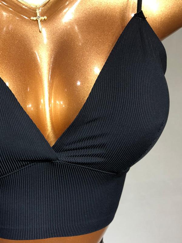 Sexy Wrap Backless Solid Spaghetti-Neck Bra