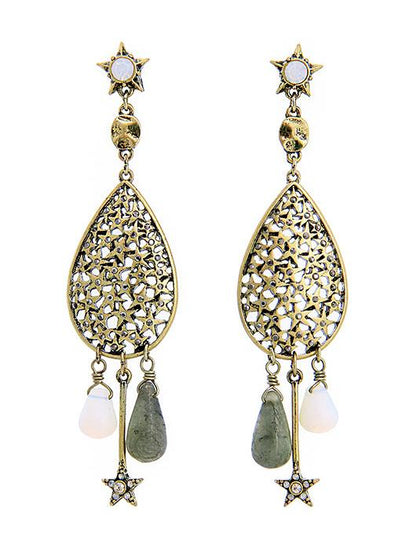 Drop Pattern Hollow National Earrings