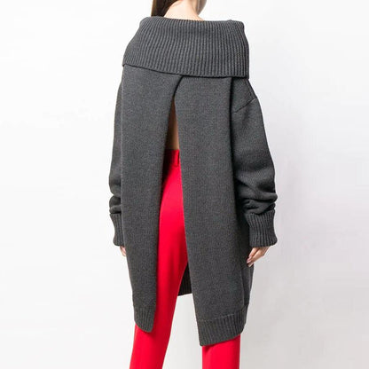 Buykud Autumn Winter Loose Turtleneck Cloak Style Sweater