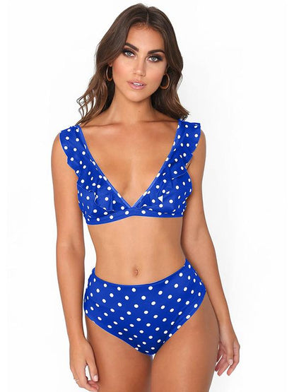 Polka-dot Printed Bikinis Swimwear