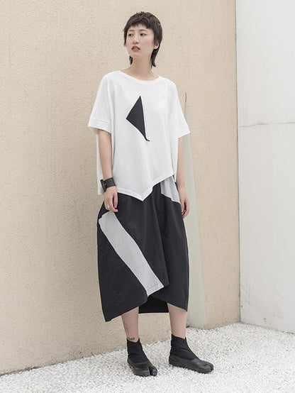 Simple Asymmetric High-low Oversize T-Shirt