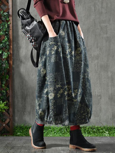 Loose Printed A-line Skirt Bottom
