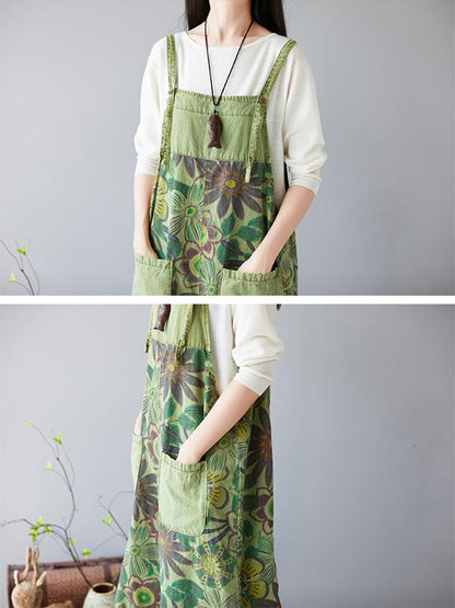 Vintage Loose Printed Wide Leg Pants