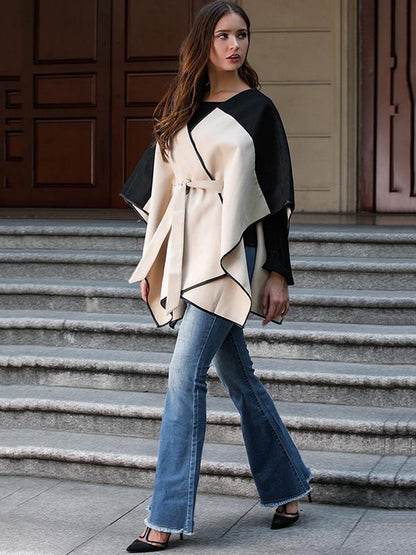 Split-joint Belted Woolen Batwing Outwear