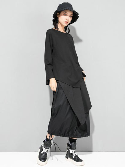 Original Irregularity Solid T-Shirts Tops