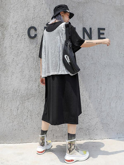 Loose Bling 2-pieces Midi Dress