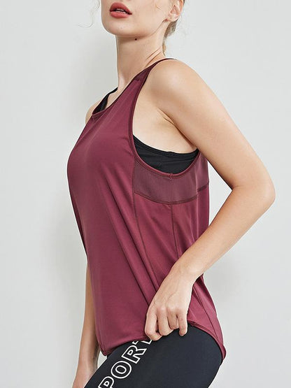 Solid Quick Dry Sleeveless Sports Vest Top