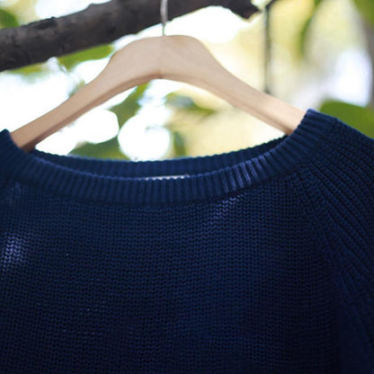 Autumn Basic Cotton Solid Loose Short Women Sweater