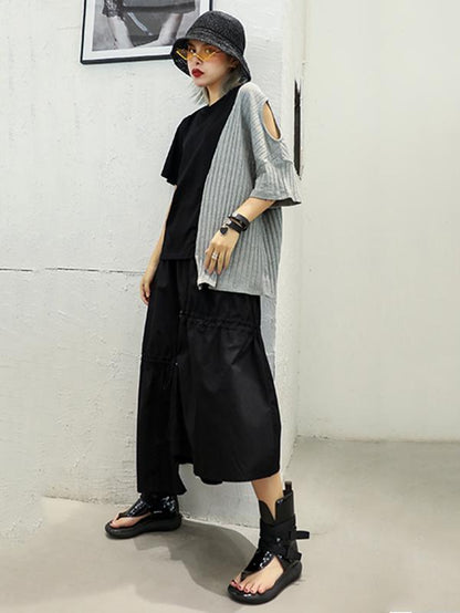 Knitting Split-joint Oversize T-Shirt