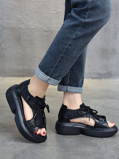 Original Casual Tied Hollow Platform Shoes