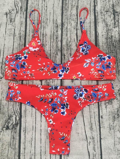 Floral Printed Bikinis Swimwear