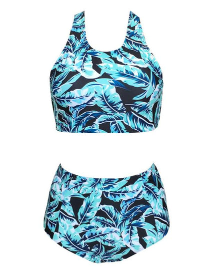 High Waisted Bandeau Bikini Swimsuit