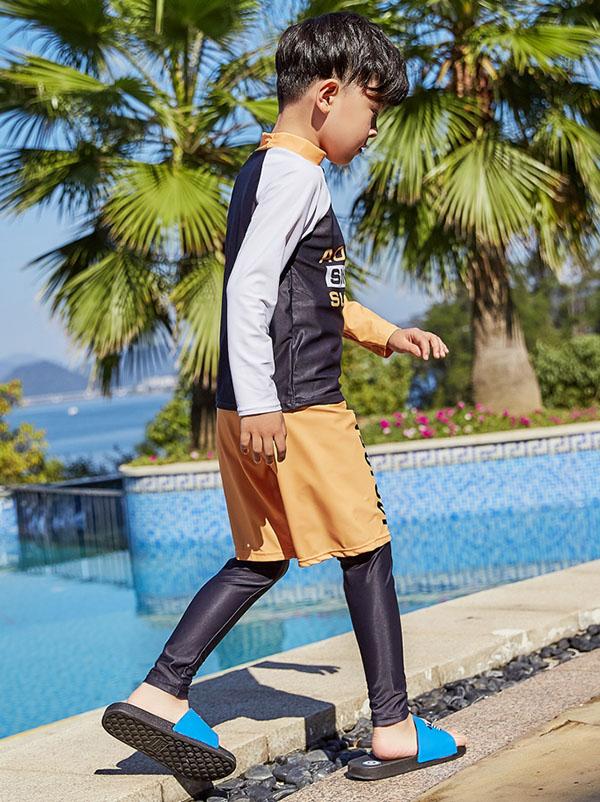AONIHUA Orange Little Boy Swimwear