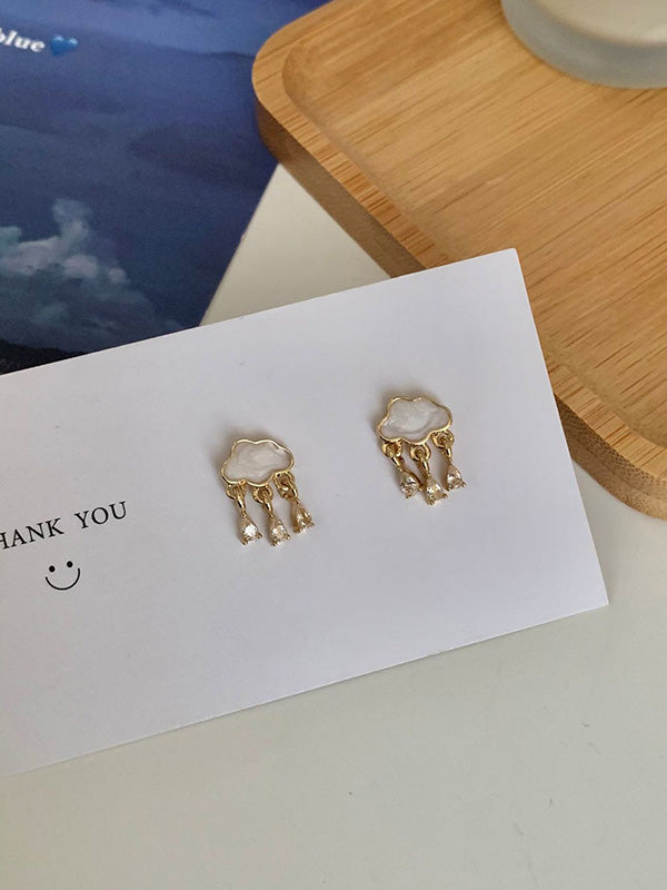 Cloud Rain Shape Tasseled Earrings