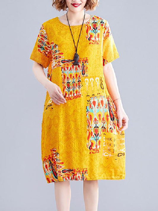 Loose Oversize Printed Dress