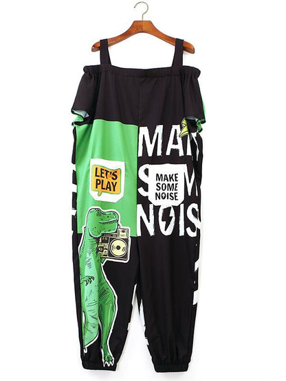 Dinosaur Printed Hip-hop Jumpsuits