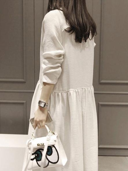 Ramie Cotton Loose Maxi Dresses