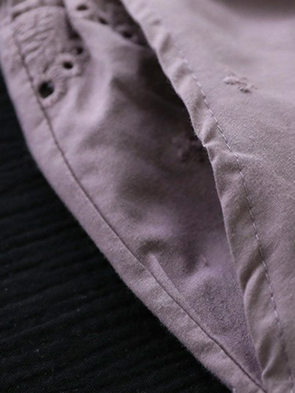 Vintage Artistic Retro Hollow Embroidered Shorts
