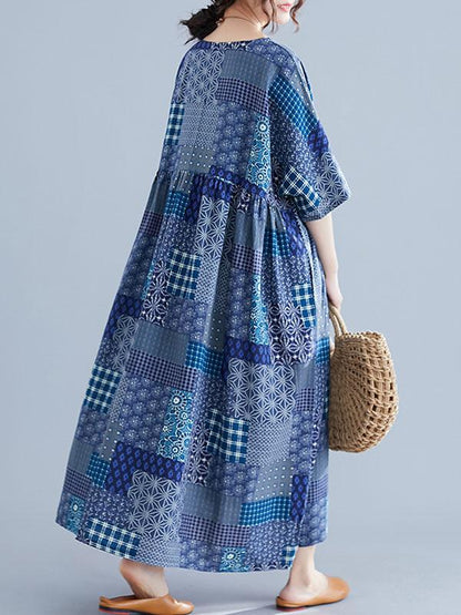 Loose Oversize Printed Maxi Dress