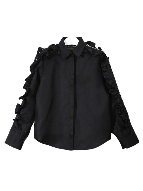 Original Falbala Sleeves Lapel Long Sleeve Shirt