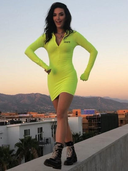 Sports Letter printed Skirt Mini Dress