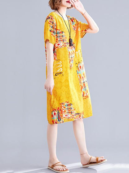 Loose Oversize Printed Dress