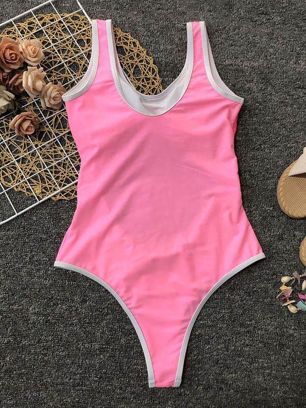 Split-Joint Hollow One-Piece Swimwear