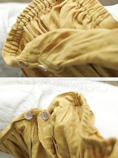Literary Linen Split-side Skirt