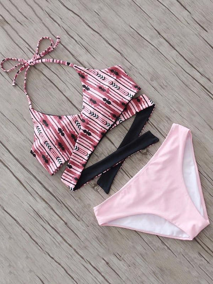 Halter-neck Bandage Bikinis Swimwear