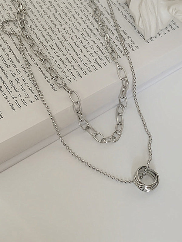 Simple Chic Alloy Double Layer Chains Necklace