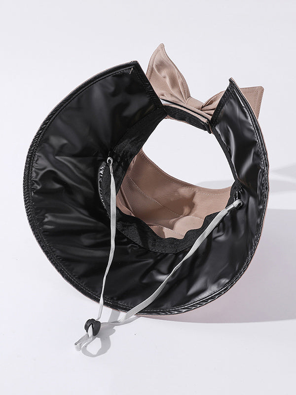 Casual Solid Color Bow-Embellished Sun Protection Hats